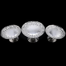 Load image into Gallery viewer, Magnificent Large Antique Victorian Set of Three Comport/Tazza Suites with Fine Chased Engravings - Martin Hall & Co 1890 - Artisan Antiques