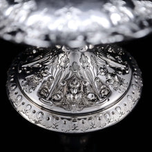 Load image into Gallery viewer, Magnificent Large Antique Victorian Set of Three Comport/Tazza Suites with Fine Chased Engravings - Martin Hall & Co 1890 - Artisan Antiques