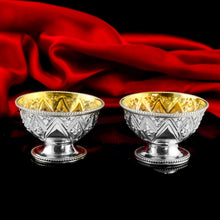 Load image into Gallery viewer, Antique Solid Silver Salt Cellars, Unique Abercorn Pattern - Robert Hennell 1870