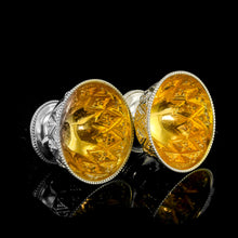 Load image into Gallery viewer, Antique Solid Silver Salt Cellars, Unique Abercorn Pattern - Robert Hennell 1870