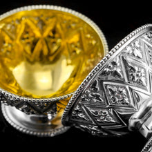 Load image into Gallery viewer, Antique Solid Silver Salt Cellars, Unique Abercorn Pattern - Robert Hennell 1870