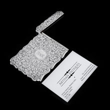 Load image into Gallery viewer, Antique Solid Silver Card Case Beautifully Hand Engraved Acanthus Motif - Edward Smith 1862