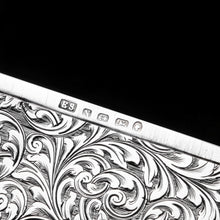 Load image into Gallery viewer, Antique Solid Silver Card Case Beautifully Hand Engraved Acanthus Motif - Edward Smith 1862