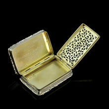 Load image into Gallery viewer, Rare Antique Georgian Solid Silver Vinaigrette Figural Scene with Animals & Harp "Orpheus Enchanting Animals"- Joseph Taylor 1827 - Artisan Antiques