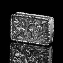 Load image into Gallery viewer, Rare Antique Georgian Solid Silver Vinaigrette Figural Scene with Animals & Harp "Orpheus Enchanting Animals"- Joseph Taylor 1827 - Artisan Antiques