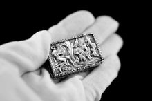 Load image into Gallery viewer, Rare Antique Georgian Solid Silver Vinaigrette Figural Scene with Animals & Harp "Orpheus Enchanting Animals"- Joseph Taylor 1827 - Artisan Antiques