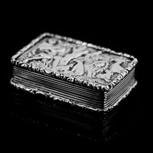 Load image into Gallery viewer, Rare Antique Georgian Solid Silver Vinaigrette Figural Scene with Animals & Harp "Orpheus Enchanting Animals"- Joseph Taylor 1827 - Artisan Antiques