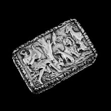 Load image into Gallery viewer, Rare Antique Georgian Solid Silver Vinaigrette Figural Scene with Animals & Harp "Orpheus Enchanting Animals"- Joseph Taylor 1827 - Artisan Antiques