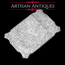 Load image into Gallery viewer, Antique Solid Silver Victorian Card Case with Stunning Engravings - Taylor & Perry 1840