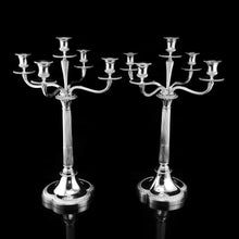 Load image into Gallery viewer, A Magnificent Pair of English Solid Sterling Silver 5-Light Candelabra, (58cm, 5kg+) Neoclassical Design - Hunt & Roskell (Late Storr Mortimer & Hunt)