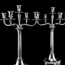 Load image into Gallery viewer, A Magnificent Pair of English Solid Sterling Silver 5-Light Candelabra, (58cm, 5kg+) Neoclassical Design - Hunt & Roskell (Late Storr Mortimer & Hunt)