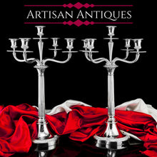 Load image into Gallery viewer, A Magnificent Pair of English Solid Sterling Silver 5-Light Candelabra, (58cm, 5kg+) Neoclassical Design - Hunt & Roskell (Late Storr Mortimer & Hunt)