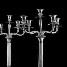 Load image into Gallery viewer, A Magnificent Pair of English Solid Sterling Silver 5-Light Candelabra, (58cm, 5kg+) Neoclassical Design - Hunt & Roskell (Late Storr Mortimer & Hunt)