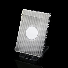 Load image into Gallery viewer, Antique Solid Silver Card Case with Engine Turned Design - George Unite 1876 - Artisan Antiques