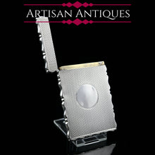 Load image into Gallery viewer, Antique Solid Silver Card Case with Engine Turned Design - George Unite 1876 - Artisan Antiques