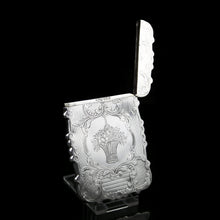 Load image into Gallery viewer, Antique Victorian Solid Silver Card Case with Floral Engravings - Taylor & Perry 1898 - Artisan Antiques