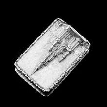 Load image into Gallery viewer, Antique Solid Silver Victorian Vinaigrette "Castle Top" Design of Scott Monument - Nathaniel Mills 1844