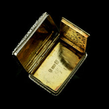 Load image into Gallery viewer, Antique Solid Silver Victorian Vinaigrette "Castle Top" Design of Scott Monument - Nathaniel Mills 1844