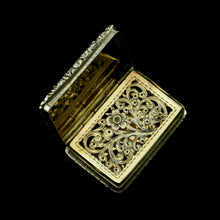 Load image into Gallery viewer, Antique Solid Silver Victorian Vinaigrette "Castle Top" Design of Scott Monument - Nathaniel Mills 1844