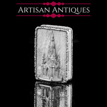 Load image into Gallery viewer, Antique Solid Silver Victorian Vinaigrette "Castle Top" Design of Scott Monument - Nathaniel Mills 1844