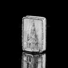 Load image into Gallery viewer, Antique Solid Silver Victorian Vinaigrette "Castle Top" Design of Scott Monument - Nathaniel Mills 1844