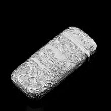 Load image into Gallery viewer, Antique Solid Silver Victorian Cigar Cheroot Case "Castle Top" Windsor Castle Design - Nathaniel Mills 1844