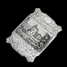 Load image into Gallery viewer, Antique Solid Silver 'Castle Top' Double Sided Card Case Depicting Windsor Castle and Kenilworth Castle - Taylor & Perry 1841