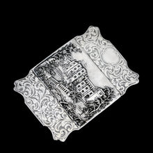 Load image into Gallery viewer, Antique Solid Silver 'Castle Top' Double Sided Card Case Depicting Windsor Castle and Kenilworth Castle - Taylor & Perry 1841