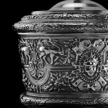 Load image into Gallery viewer, Rare Antique Solid Silver Cellini Tea Caddy Box - Mappin & Webb 1902