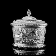 Load image into Gallery viewer, Rare Antique Solid Silver Cellini Tea Caddy Box - Mappin & Webb 1902