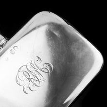 Load image into Gallery viewer, Antique Victorian Solid Silver Curved Hip Flask - London 1864
