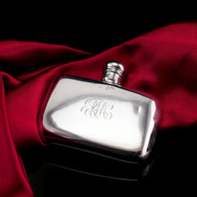 Load image into Gallery viewer, Antique Victorian Solid Silver Curved Hip Flask - London 1864