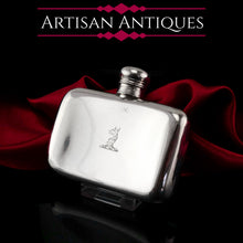 Load image into Gallery viewer, Antique Victorian Solid Silver Curved Hip Flask - London 1864