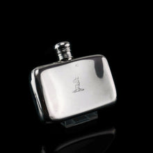Load image into Gallery viewer, Antique Victorian Solid Silver Curved Hip Flask - London 1864