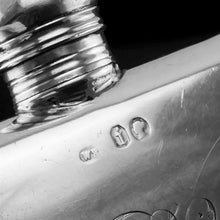 Load image into Gallery viewer, Antique Victorian Solid Silver Curved Hip Flask - London 1864