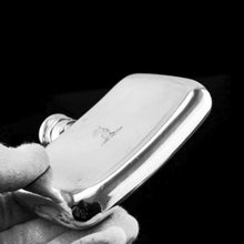 Load image into Gallery viewer, Antique Victorian Solid Silver Curved Hip Flask - London 1864