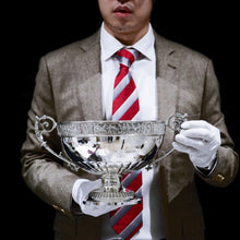 Load image into Gallery viewer, A Magnificent Victorian Solid Silver Centrepiece Bowl with Roman Frieze - Elkington 1899 - Artisan Antiques