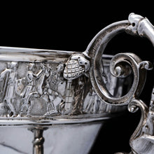 Load image into Gallery viewer, A Magnificent Victorian Solid Silver Centrepiece Bowl with Roman Frieze - Elkington 1899 - Artisan Antiques