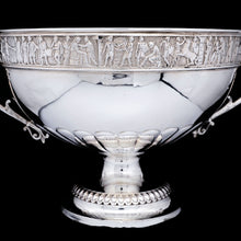 Load image into Gallery viewer, A Magnificent Victorian Solid Silver Centrepiece Bowl with Roman Frieze - Elkington 1899 - Artisan Antiques
