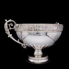 Load image into Gallery viewer, A Magnificent Victorian Solid Silver Centrepiece Bowl with Roman Frieze - Elkington 1899 - Artisan Antiques
