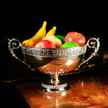 Load image into Gallery viewer, A Magnificent Victorian Solid Silver Centrepiece Bowl with Roman Frieze - Elkington 1899 - Artisan Antiques