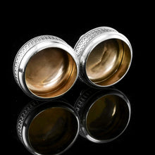 Load image into Gallery viewer, Antique Solid Silver Pair of Salt Cellars - Elkington 1887