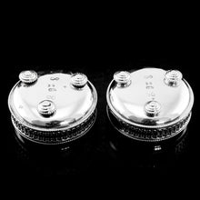 Load image into Gallery viewer, Antique Solid Silver Pair of Salt Cellars - Elkington 1887