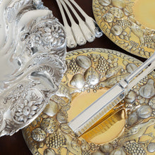 Load image into Gallery viewer, A Magnificent Georgian Pair of Solid Silver Gilt Charger/Platter Dishes (1kg+) - George Burrows 1824