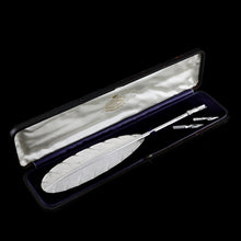 Load image into Gallery viewer, A Stylish Antique Solid Silver Feather Quill Pen - Carrington & Co 1901