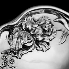 Load image into Gallery viewer, Antique Solid Sterling Silver Large Dish/Tray with Art Nouveau Floral Design - Thomas Bishton 1907 - Artisan Antiques