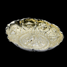 Load image into Gallery viewer, A Small Antique Victorian Solid Silver Bonbon/Nut/Pin Dish with Floral Chasing - William Comyns 1892