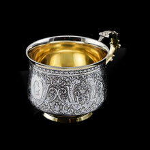 Load image into Gallery viewer, Antique Solid Silver French Mug/Cup with Fine Engravings - 19th Century