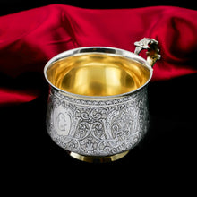 Load image into Gallery viewer, Antique Solid Silver French Mug/Cup with Fine Engravings - 19th Century