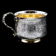 Load image into Gallery viewer, Antique Solid Silver French Mug/Cup with Fine Engravings - 19th Century